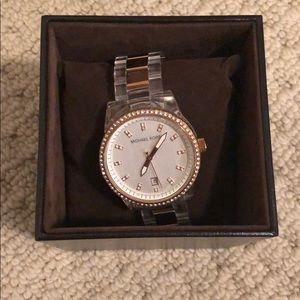 Rose Gold Clear Michael Kors Watch
